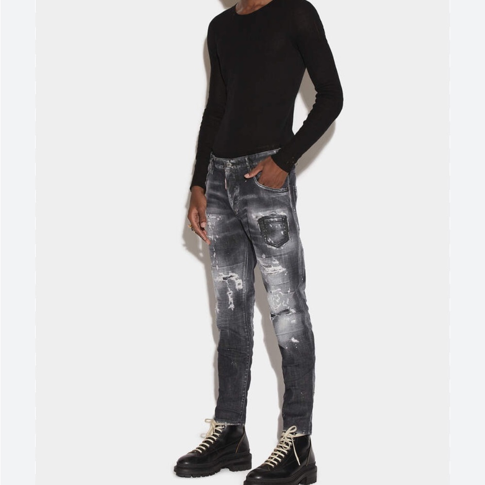 Men's Urban Distressed Black Jeans
